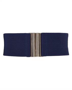 Bredt navy blåt elastikbælte i XL